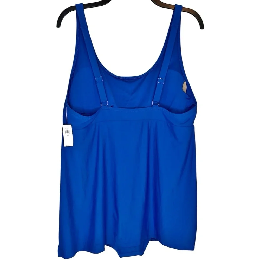 Old Navy Swim Dress XXL Sapphire Blue One Piece Swimsuit Skirted UPF Beach‎ NWT